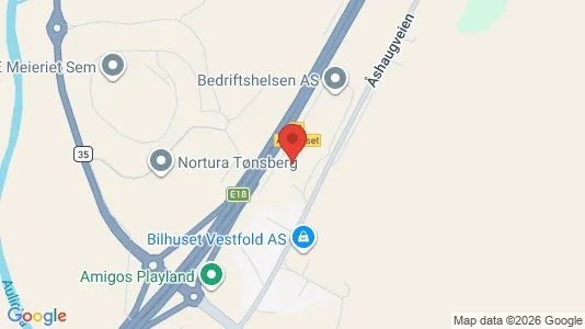 Lager til leie i Tønsberg - kort over placeringen
