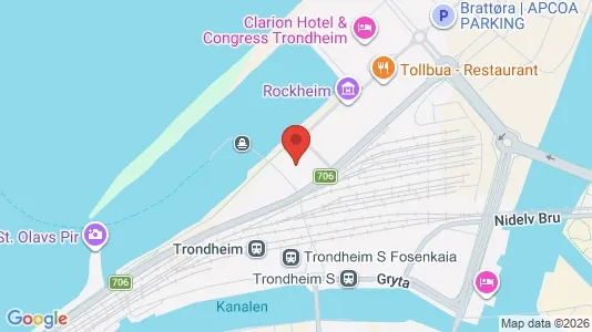 Kontorlokaler til leje i Trondheim Midtbyen - kort over placeringen
