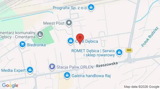 Kantorruimte te huur i Dębicki - kort over placeringen