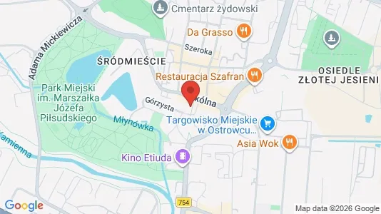 Kontorlokaler til leje i Ostrowiecki - kort over placeringen