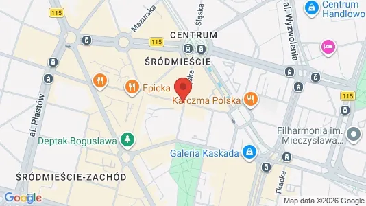 Espacios de oficina En alquiler i Szczecin - kort over placeringen