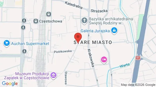 Office spaces for rent i Częstochowa - kort over placeringen