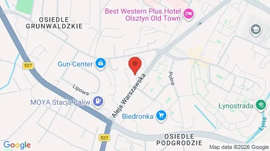 Office spaces for rent i Olsztyn - kort over placeringen
