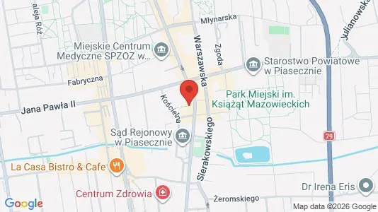 Office spaces for rent i Piaseczyński - kort over placeringen