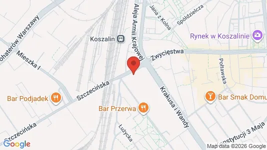 Espacios de oficina En alquiler i Koszalin - Foto de Google Street View