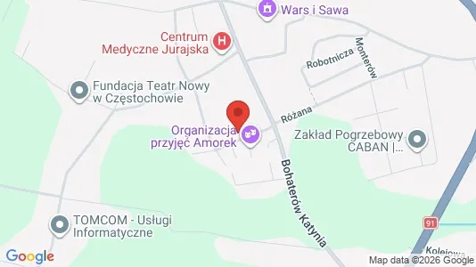 Kantorruimte te huur i Częstochowa - kort over placeringen