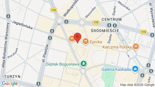 Kantorruimte te huur i Szczecin - kort over placeringen