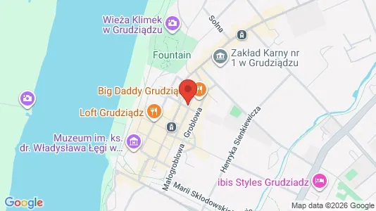 Kontorlokaler til leje i Grudziądz - kort over placeringen