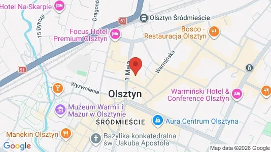 Office spaces for rent i Olsztyn - kort over placeringen