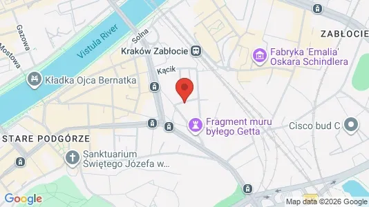 Office spaces for rent i Kraków Podgórze - kort over placeringen