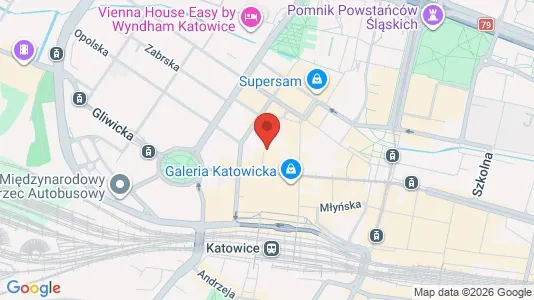 Espacios de oficina En alquiler i Katowice - kort over placeringen