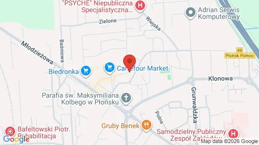 Espacios de oficina En alquiler i Płoński - Foto de Google Street View