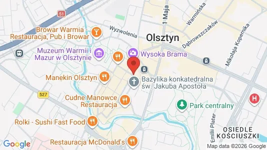 Office spaces for rent i Olsztyn - kort over placeringen