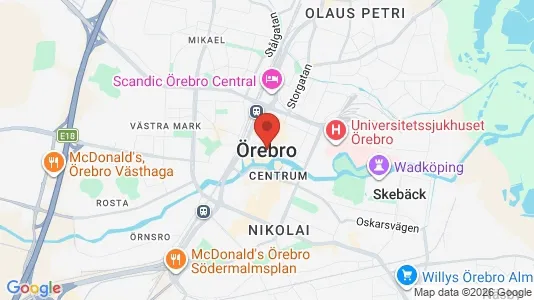 Lokaler til leje i Örebro - kort over placeringen