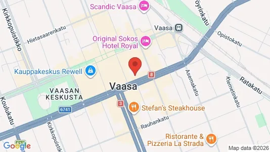 Kontorer til leie i Vaasa - kort over placeringen