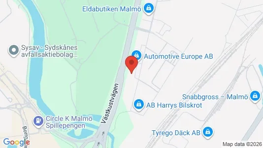 Lagerlokaler til leje i Malmø Centrum - Foto fra Google Street View