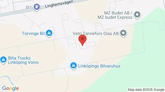 Industrial properties for rent i Linköping - kort over placeringen
