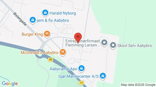 Warehouses for sale i Aabybro - kort over placeringen