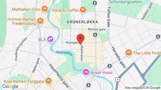 Büros zur Miete i Oslo Grünerløkka - kort over placeringen