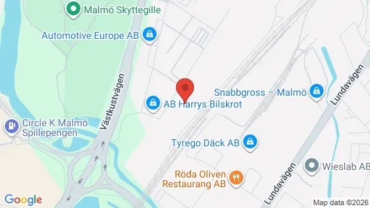 Lagerlokaler för uthyrning i Malmö Centrum - kort over placeringen