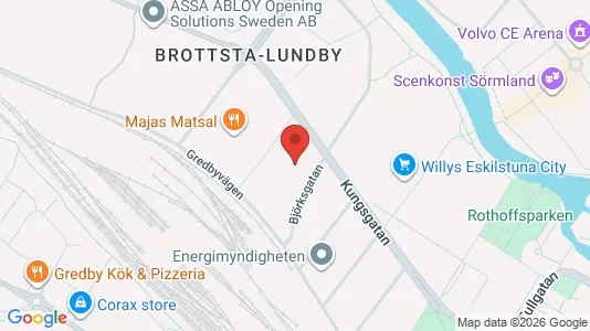 Verkstedhaller til leie i Eskilstuna - kort over placeringen