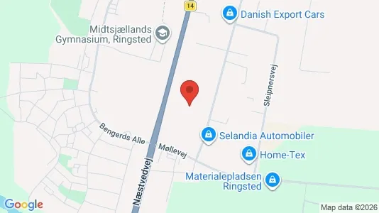 Lager til salgs i Ringsted - kort over placeringen