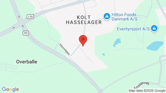Lager til salgs i Hasselager - kort over placeringen