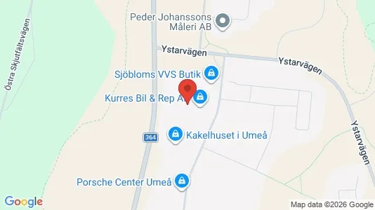Værkstedslokaler til leje i Umeå - Foto fra Google Street View