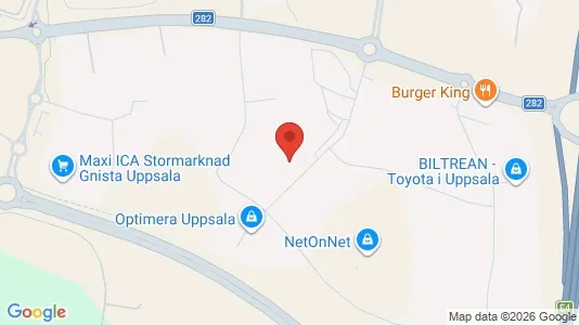 Industrial properties for rent i Uppsala - kort over placeringen