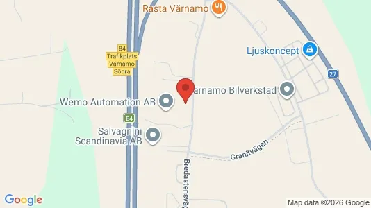 Industrial properties for rent i Värnamo - kort over placeringen