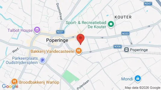 Commercial properties for rent i Poperinge - kort over placeringen