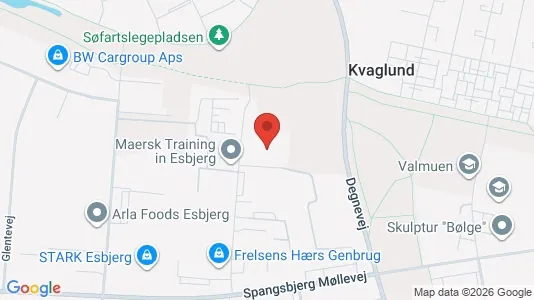 Warehouses for rent i Esbjerg Ø - kort over placeringen