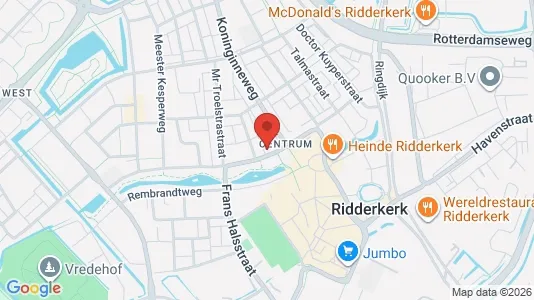 Commercial properties for rent i Ridderkerk - kort over placeringen