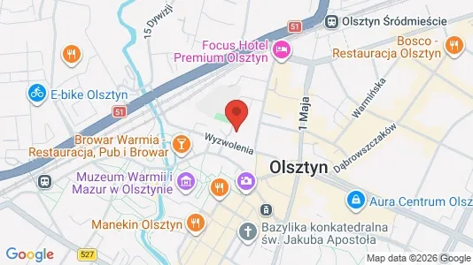 Toimistotilat Vuokrattavana i Olsztyn - kort over placeringen