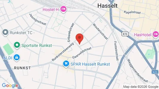 Commercial properties for rent i Hasselt - kort over placeringen