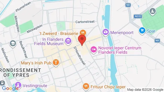 Commercial properties for rent i Ieper - kort over placeringen