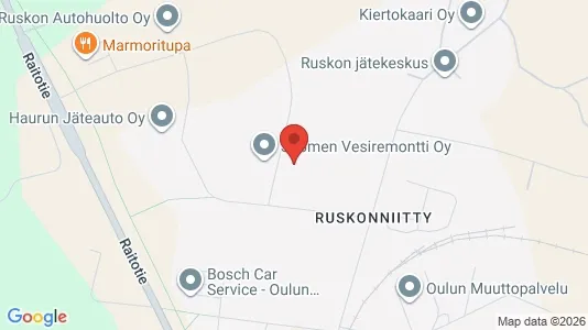 Værkstedslokaler til leje i Oulu - kort over placeringen