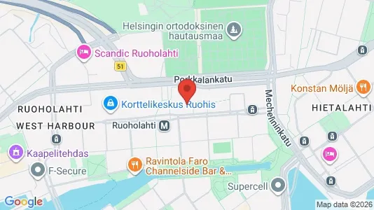 Kontorslokaler för uthyrning i Helsingfors Södra - kort over placeringen
