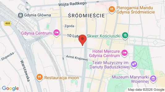 Commercial properties for rent i Gdynia - kort over placeringen