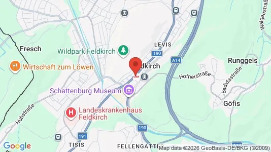 Lokaler til salg i Feldkirch - kort over placeringen