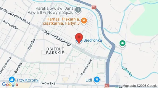 Propiedades comerciales En alquiler i Nowosądecki - kort over placeringen