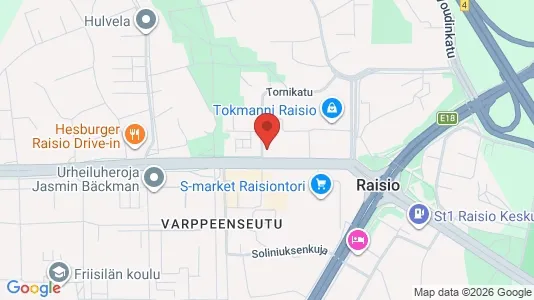 Commercial properties for rent i Raisio - kort over placeringen