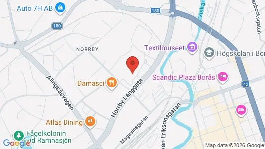 Verkstedhaller til leie i Borås - kort over placeringen