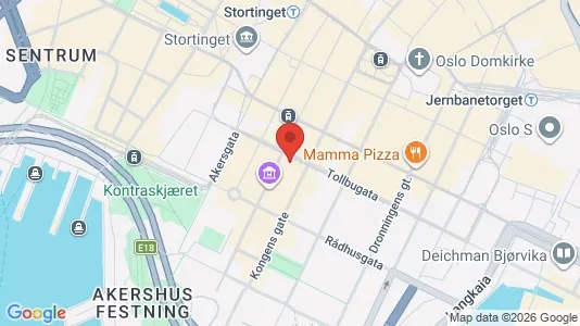 Kontorer til leie i Oslo Sentrum - kort over placeringen