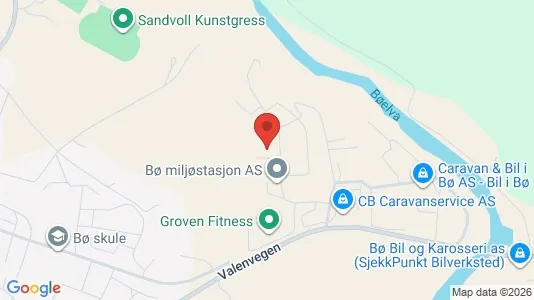 Warehouses for sale i Bø - kort over placeringen