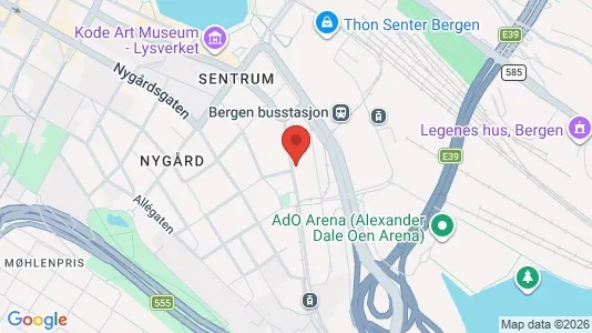 Office spaces for rent i Bergen Bergenhus - kort over placeringen