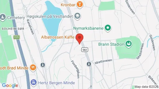 Commercial properties for sale i Bergen Årstad - kort over placeringen