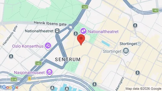 Kontorer til leie i Oslo Sentrum - kort over placeringen