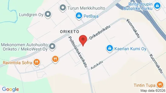 Industrial properties for rent i Turku - kort over placeringen