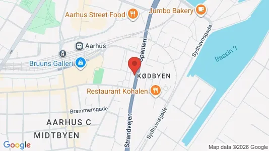 Kontorslokaler för uthyrning i Århus C – Foto från Google Street View